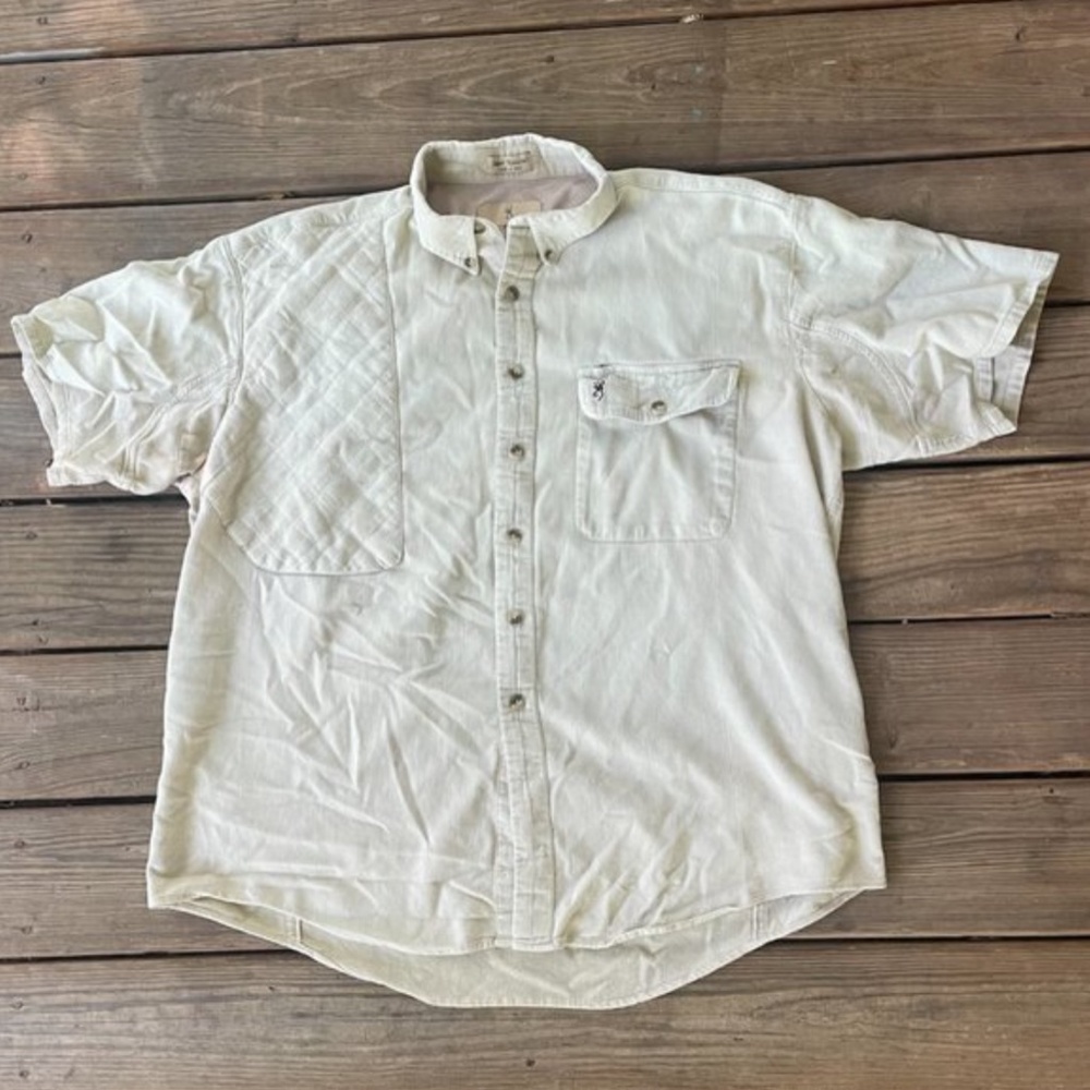 Men's Browning Super Naturals Light Tan Lightweight Collar Polo Shirt Size. XXL
